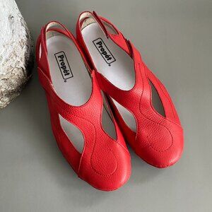 Propet Red Leather OrthoLite Slingback Sandals 9.5